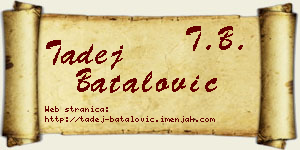 Tadej Batalović vizit kartica